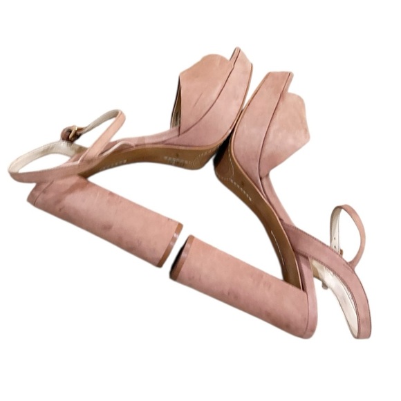 Vince Camuto Krysta Blush Pink nubuck platform Block Heel Sandals in box sz 8.5 - Picture 6 of 13